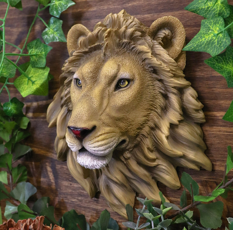 Ebros Simba Safari King Of The Jungle Lion Head Wall Plaque 9.25"Tall Taxidermy