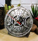 Ebros Wicca Triple Moon Goddess Witches Grimoire Symbols Analog Desktop Table Clock