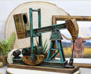 Western Rustic Nodding Donkey Pumpjack Oil Derrick Rig Wine Bottle Holder Model