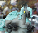 Ebros Whimsical Fairy Tale Pegasus Horse Figurine Shelf Decor (Aqua Blue Delphi)