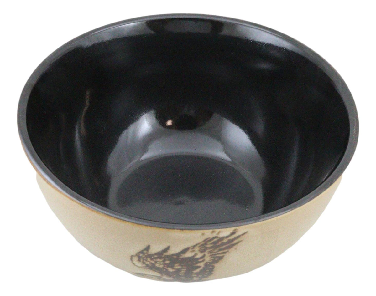 Set Of 2 Rustic Western Patriotic Bald Eagle Ceramic Pasta Salad Soup Bowls 21oz