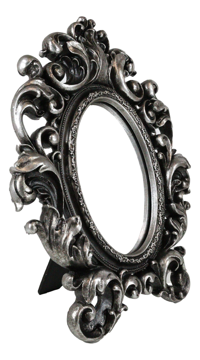 Victorian Floral Scrollwork Ornate Vanity Dressing Desktop Table Mirror Accent