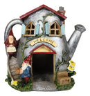 Ebros Fairy Garden Watering Can Mr and Mrs Gnome Mini House Welcome Figurine 8.5"Tall