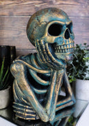 Eerie Daydreaming Thinker Skull Skeleton Bust with LED Night Light Ribs Figurine