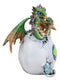 Ebros Green Emerald Crystal Hydra 3 Headed Dragon Hatchling In Egg Shell Statue Decor