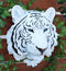 Rare Blue Eyed White Tiger Wall Bust Sculpture Blue Ice Predator Forest Figurine