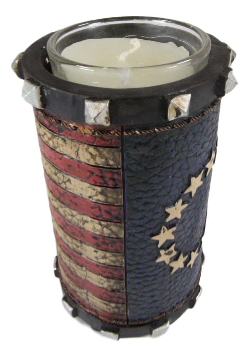 Ebros Western Patriotic Betsy Ross American Flag Decorative Votive Candle Holder