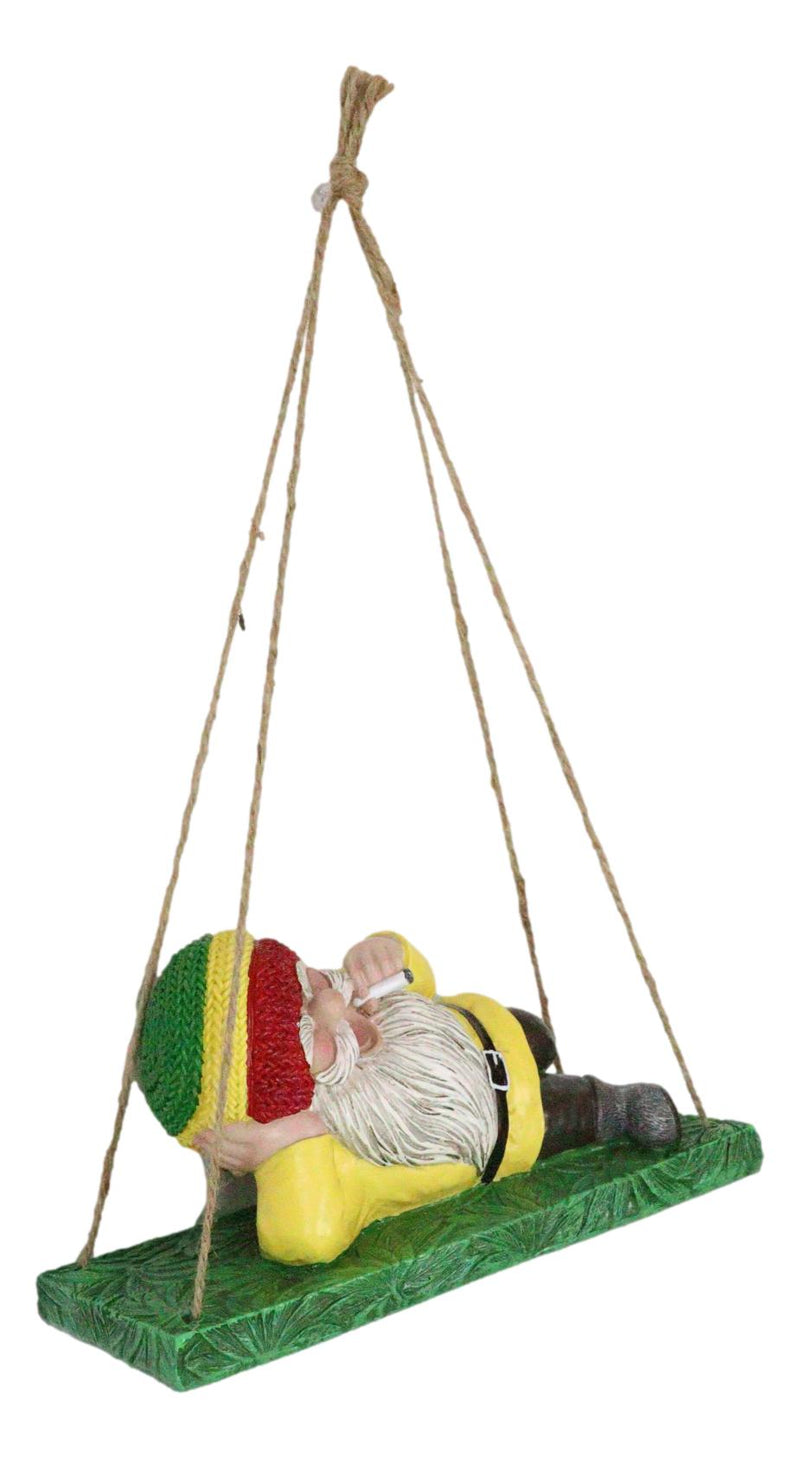 Whimsical Rasta Hippie Mr Gnome Smoking Stash On Weed Bench Wall Or Tree Hanger