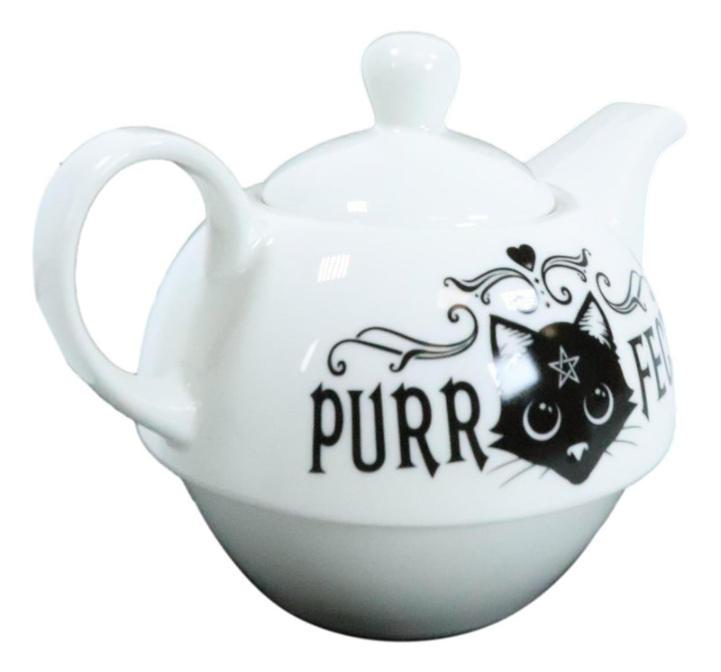 Pentagram Purr Fect Cat Brew Stackable Tea Pot And Cup With Saucer Set Of 3