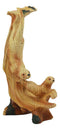 Ebros Pacific Ocean Sea Otters Statue 9" Tall Faux Wood Resin Marine Weasel Sea Otters Family Scene Figurine