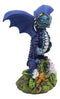 Ebros Fantasy Green Thumb Blueberry Indigo Blue Dragon Statue Fairy Garden Collectible