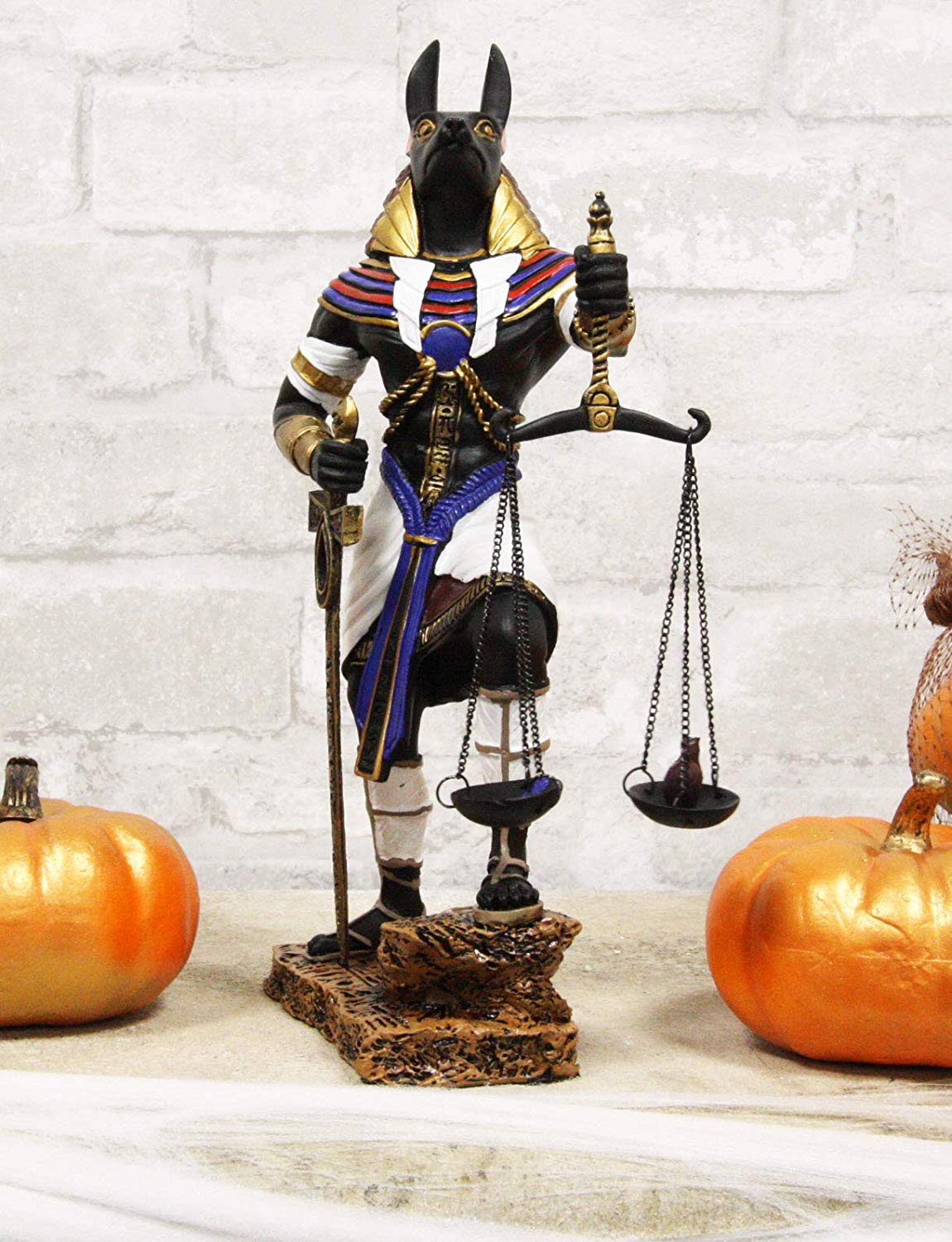 Ebros God Anubis with Scales of Justice and Sword of Judgement Figurine 10" Tall