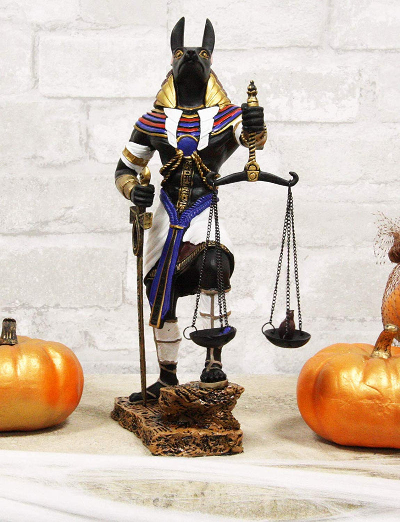 Ebros God Anubis with Scales of Justice and Sword of Judgement Figurine 10" Tall