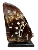 Balinese Wood Handicrafts Tropical River Angel Fish Family Set of 3 Figurines