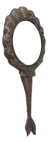 Art Nouveau Sirens of The Seas Mermaid With Seahorses Hand Mirror Figurine 11"H