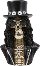 Ebros Rock Guitarist Sklash Skull Skeleton Bust Miniature Figurine 4.25"H