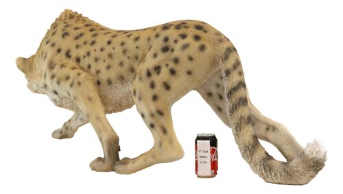 Large 49" Long Lifelike Safari Lightning Predator Prowling Cheetah Statue Decor