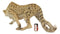 Large 49" Long Lifelike Safari Lightning Predator Prowling Cheetah Statue Decor