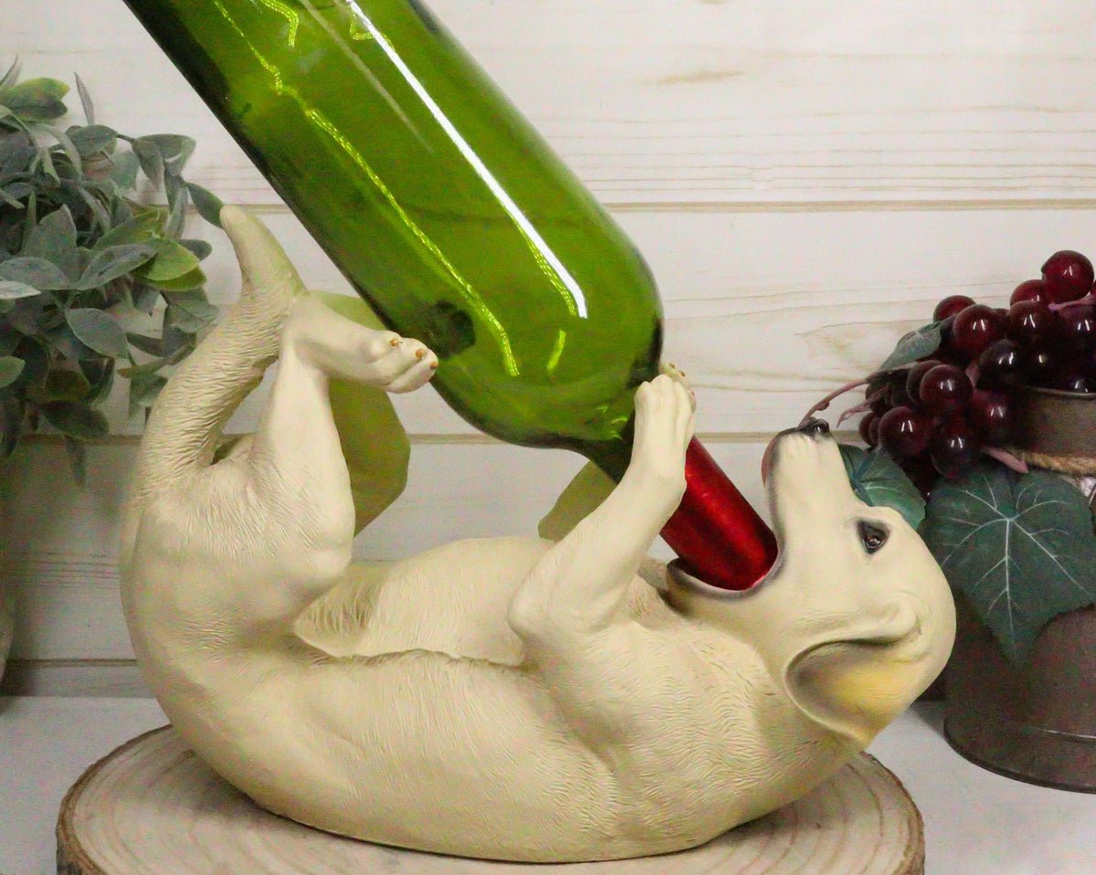 Decorative Golden Labrador Retriever Wine Bottle Holder for Pet or Canine Lovers