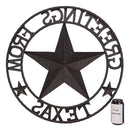 Oversized 24"W Rustic Western Greetings Texas Lone Star Wall Circle Sign 3D Art