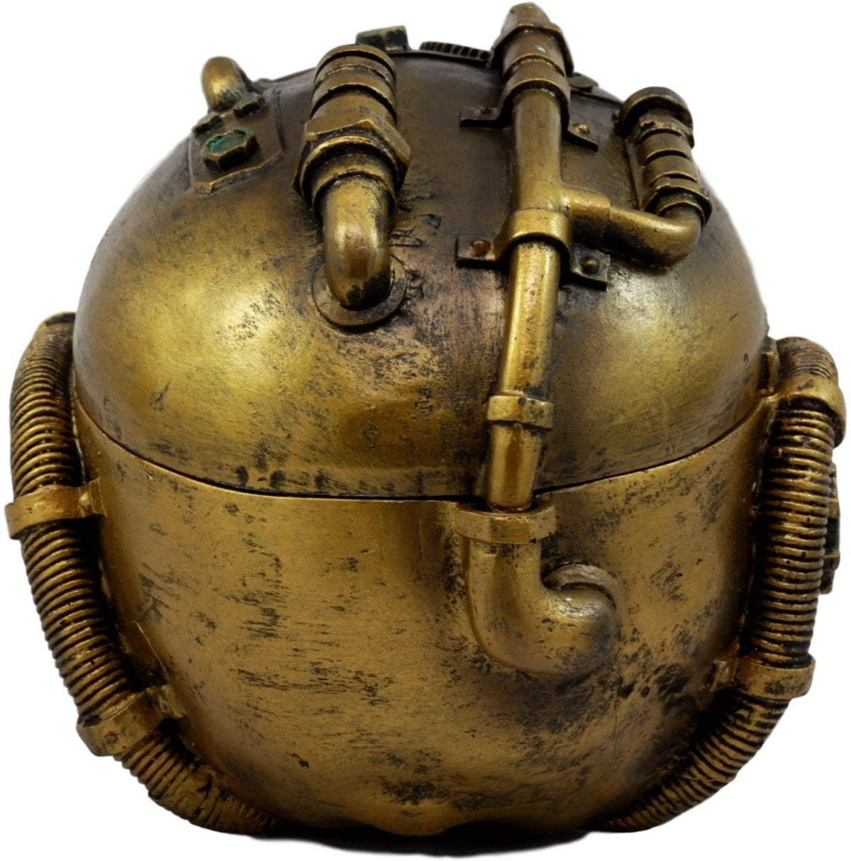 Steampunk Cyborg Robotic Skull Jewelry Box Figurine 7.5"L Skull Bowl Container - Ebros Gift