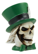 The Mad Hatter Skull 3"Tall With Green Tall Hat Mini Figurine