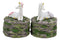 Ebros Pastel Blue And Pink Unicorns Sitting On Stone Garden Jewelry Box Figurines Set