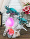 Colorful Nautical Sea Turtle Family Swimming By Big Conch With LED Light Statue