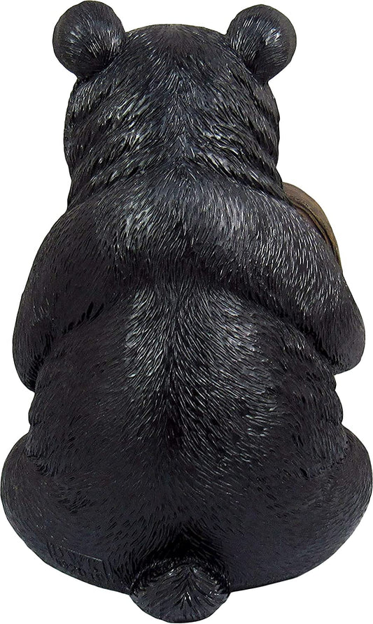Ebros Bee My Honey Black Bear with Honeycomb Heart Be Mine Figurine 6"H Figure
