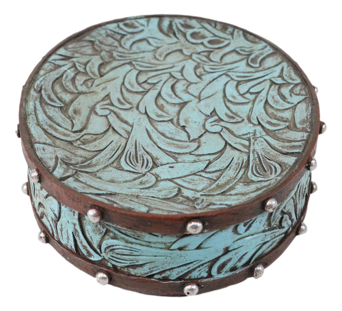 Rustic Western Turquoise Floral Soap Dish Toothbrush Holder And Soap Pump Set