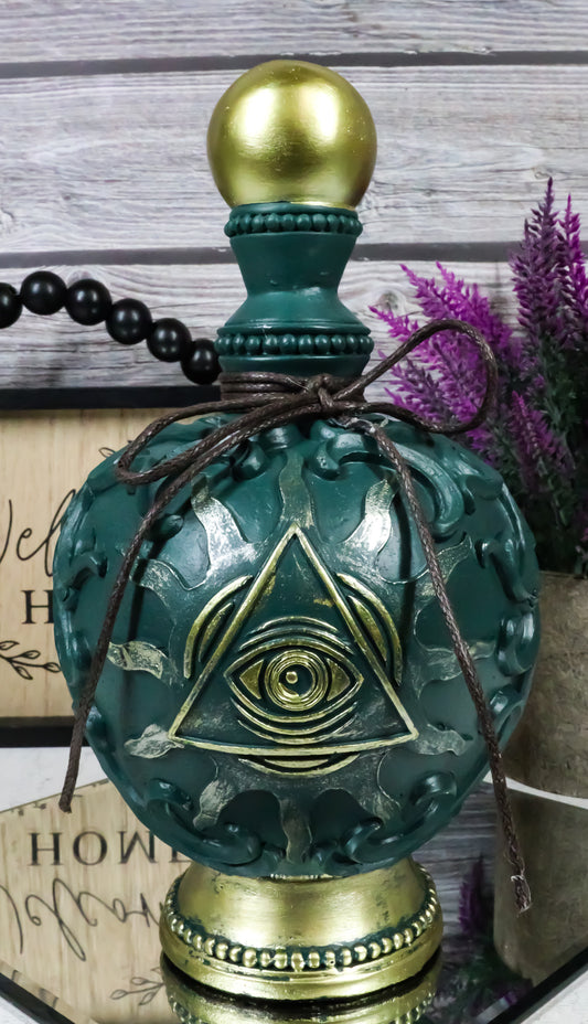 Occult Wicca Spiritual Pyramid All Seeing Eye of Providence Faux Bottle Decor