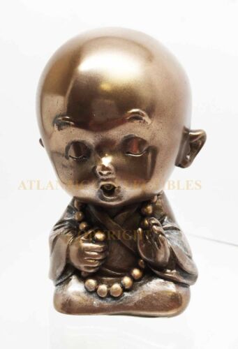 Ebros Happy Buddha Joyful Baby Monk Meditating Inner Peace Figurine Ohm Bodhisattva