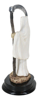 White Santa Muerte With Scythe Figurine 5.5" Tall Bone Mother Angel Of Purity