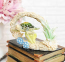 Ebros Nautical Marine Green Sea Turtle Swimming By Coral Reef Decor Figurine 6"L