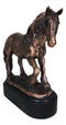 Rustic Western Clydesdale Tinker Mare Horse Pony Figurine With Trophy Base