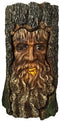 Celtic Pagan Rebirth Deity Greenman In Carved Bark Look LED Night Light Figurine