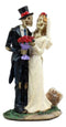 Day Of The Dead DOD Skeleton Bride & Groom With Rose Flower Bouquet Figurine