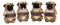 Ebros Pug Life Adorable Chubby Pugs Holding Signs Figurine Set 4"H Sitting Pugs