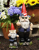 Ebros Set of 2 Rude Gnomes Go Away Unwelcome Gnomes Flipping Double Birds Statue - Ebros Gift