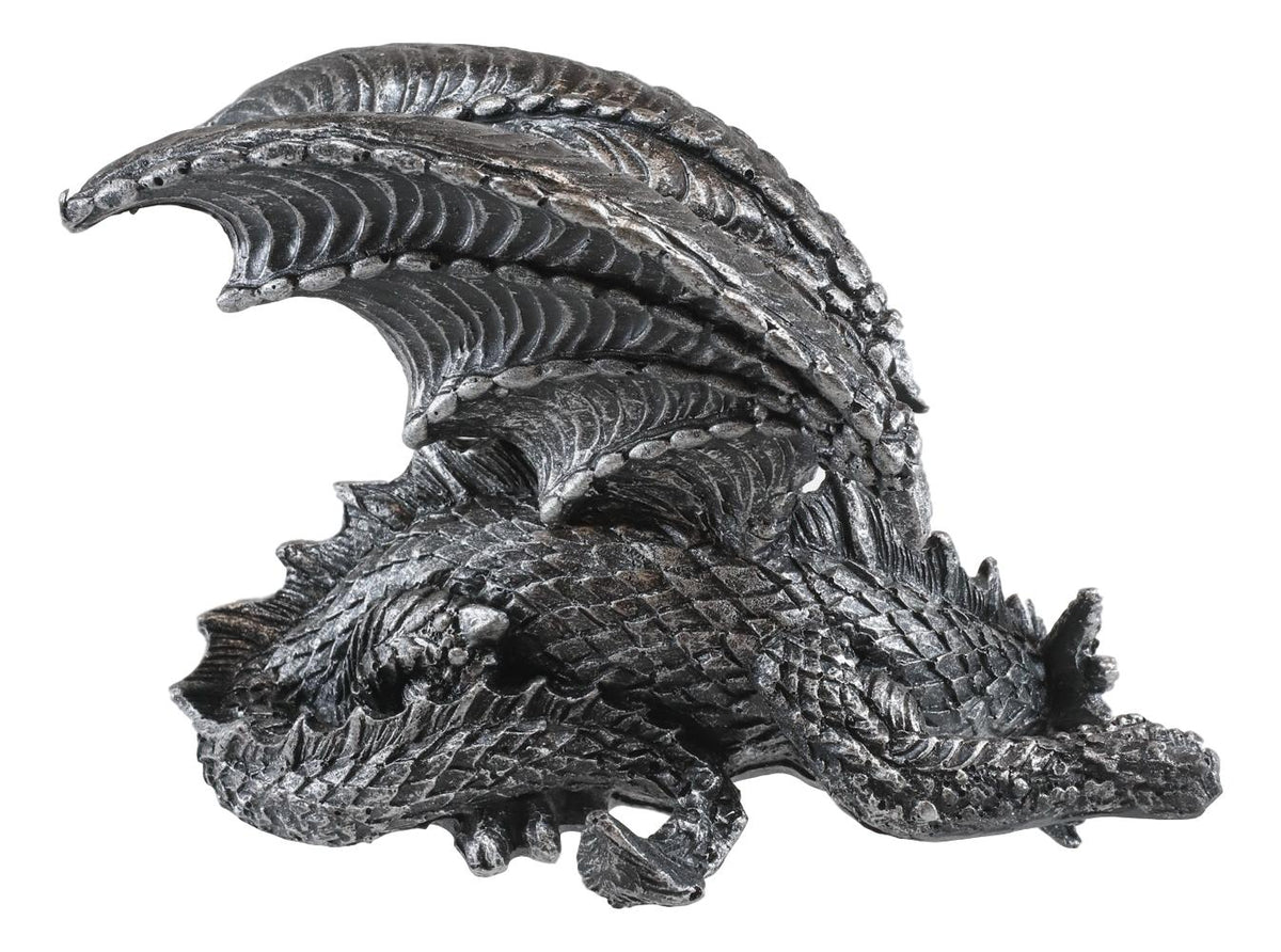 Ebros Silent Assasin Gothic Crouching Dragon With Open Wings Shelf Sitter Statue
