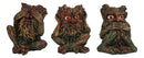 Wiccan Forest Tree Spirit Gods See Hear Speak No Evil Greenman Figurines Set