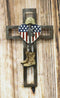 Ebros Western USA Flag Military Patriotic Fallen Soldier Memorial Wall Cross