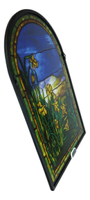 Louis Tiffany Daffodils Oyster Bay Stained Glass Art Panel Wall Or Desk Plaque