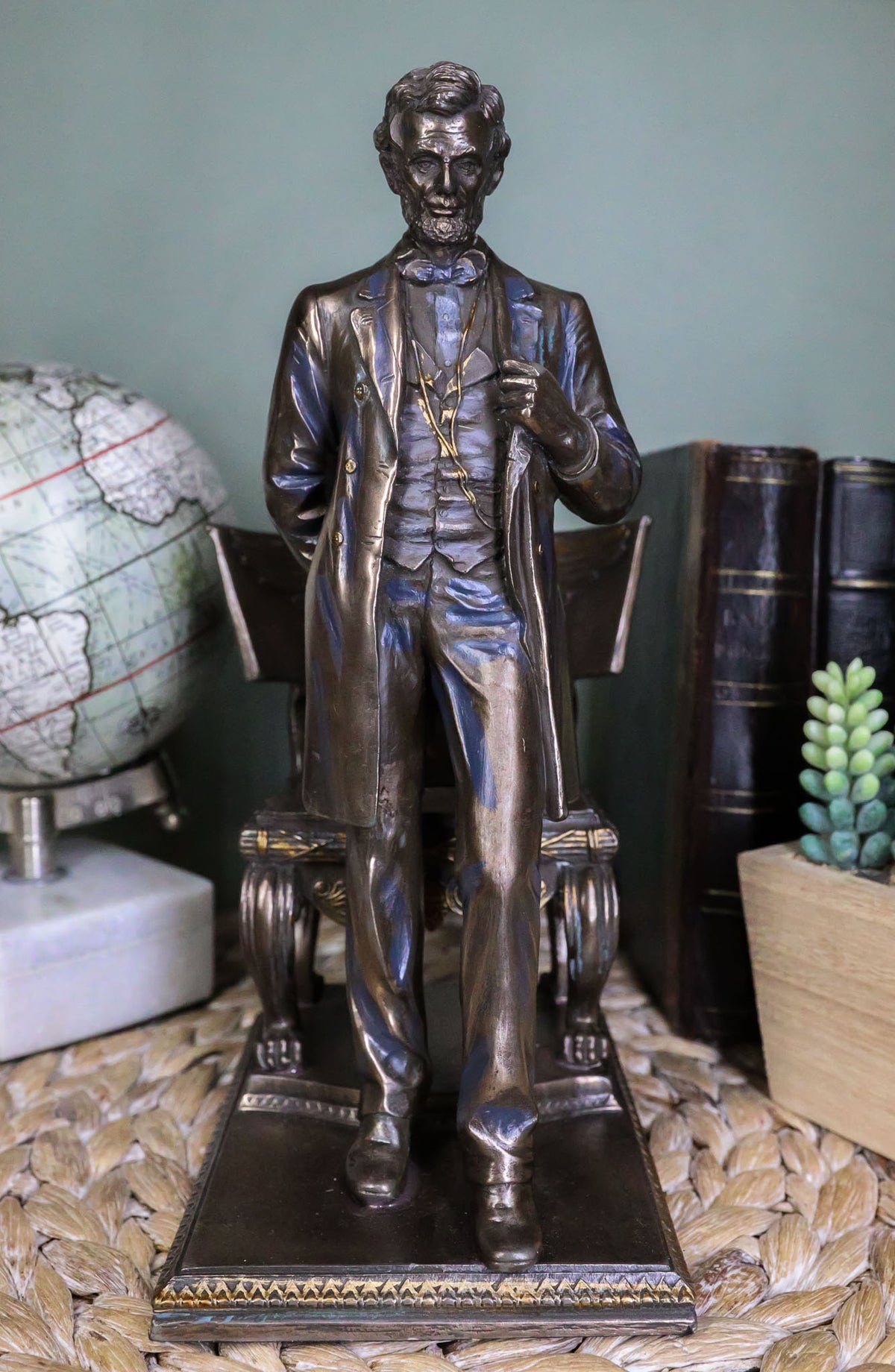 Ebros President Abraham Lincoln Standing By Eagle Chair Historical Figurine 9"H