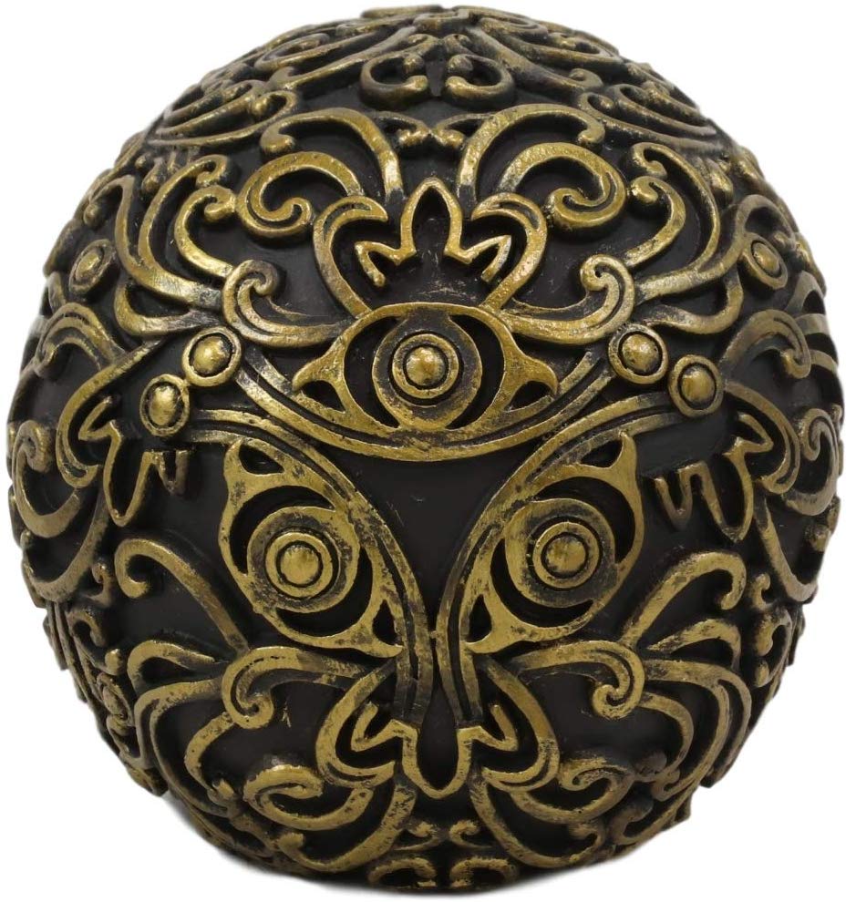 Ebros Royal Persian Black and Gold Keyhole Skull Statue 6" Long Skeleton Decor - Ebros Gift