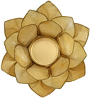 Ebros Seashells Lotus Flower Votive Tea Light Candle Holder 4.25"D (Yellow Gold)