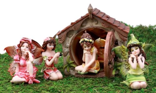 Ebros Gift Enchanted Fairy Garden Miniatures Starter Kit Cottage House with Mini Fairy Figurines Do It Yourself Ideas for Your Home (Dome House Kit)