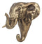 Ebros Rustic Bronzed Safari Elephant Wall Hook Hanger 7" Tall for Light Duty Weight Items