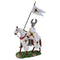 Crusader Champion Bull Horned Knight Flag Bearer On Cavalry Horse Figurine Decor