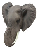 Ebros Safari African Bush Elephant Wall Bust Sculpture 9" Tall Majestic Noble Elephant Head Hanging Wall Decor Figurine for Wild Animal Lovers - Ebros Gift
